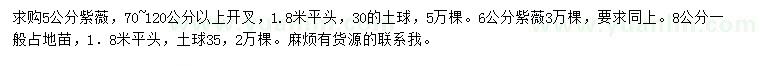 求購(gòu)5、6、8公分紫薇