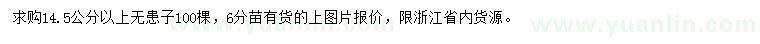 求購14.5公分以上無患子