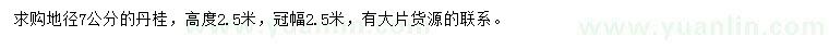 求購地徑7公分丹桂