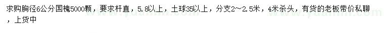 求購胸徑6公分國槐