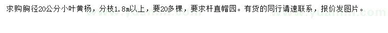 求購(gòu)胸徑20公分小葉黃楊