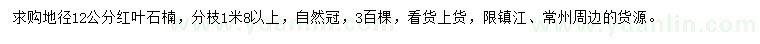 求購(gòu)地徑12公分紅葉石楠