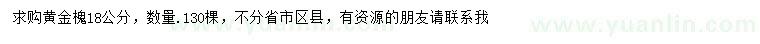 求購18公分黃金槐