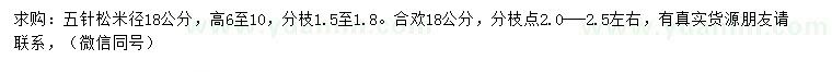 求購米徑18公分五針?biāo)? />
                        <br />
                        <label style=
