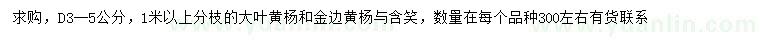 求購大葉黃楊、金邊黃楊、含笑