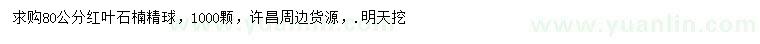 求購(gòu)80公分紅葉石楠精球