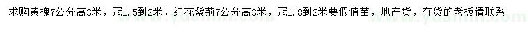 求購(gòu)7公分黃槐、紅花紫荊