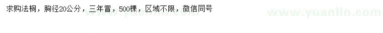 求購胸徑20公分法桐