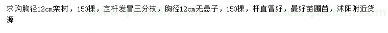 求購胸徑12公分欒樹、無患子
