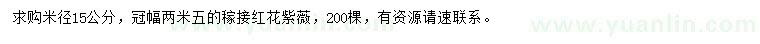 求購(gòu)米徑15公分紅花紫薇