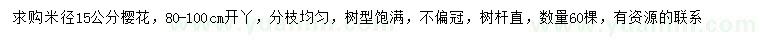 求購米徑15公分櫻花
