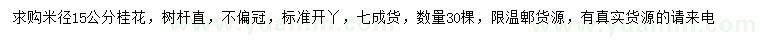 求購(gòu)米徑15公分桂花