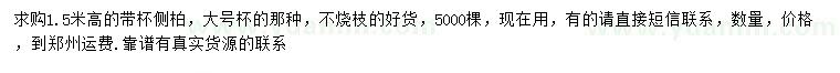 求購高1.5米側(cè)柏