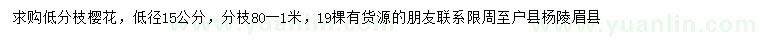 求購地徑15公分櫻花