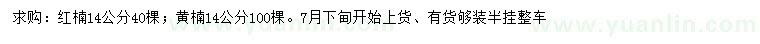 求購14公分紅楠、黃楠