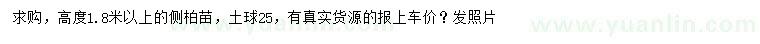 求購高1.8米以上側(cè)柏苗