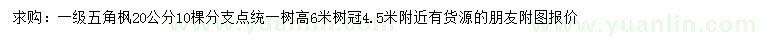 求購20公分五角楓