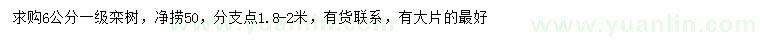 求購(gòu)6公分欒樹