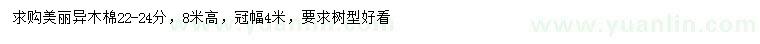 求購22-24公分美麗異木棉