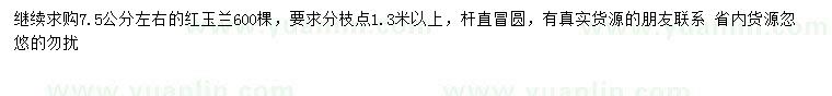 求購7.5公分左右紅玉蘭