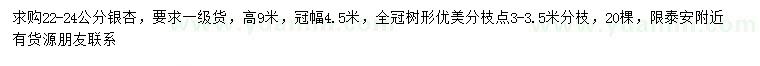 求購22-24公分銀杏