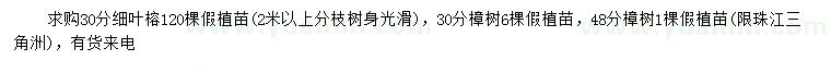 求購30公分細葉榕、30、48公分樟樹