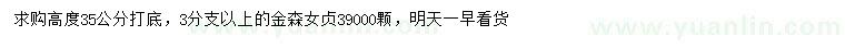 求購(gòu)高35公分金森女貞
