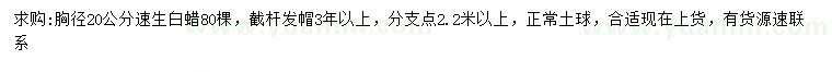求購(gòu)胸徑20公分速生白蠟