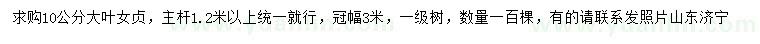 求購(gòu)10公分大葉女貞