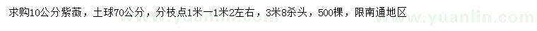 求購10公分紫薇