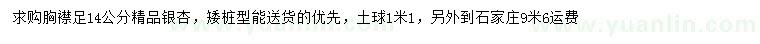 求購(gòu)胸徑14公分銀杏