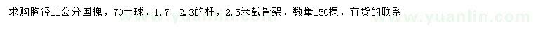 求購胸徑11公分國槐