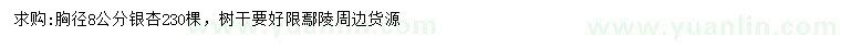 求購胸徑8公分銀杏