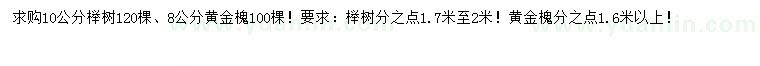 求購(gòu)10公分櫸樹、8公分黃金槐