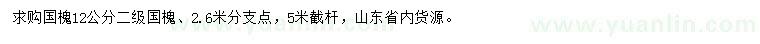 求購12公分國槐