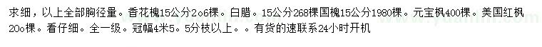 求購香花槐、白臘、國槐等