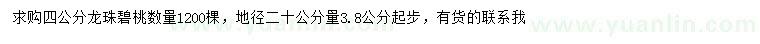 求購4公分龍珠碧桃