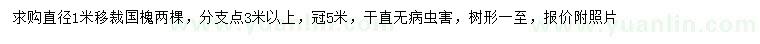 求購直徑1米國槐