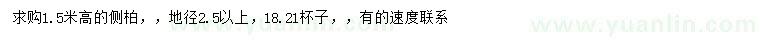 求購(gòu)地徑2.5公分以上側(cè)柏
