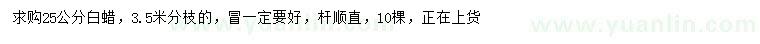 求購25公分白蠟