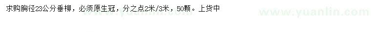 求購(gòu)胸徑23公分垂柳