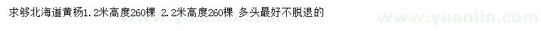 求購高1.2、2.2米北海道黃楊