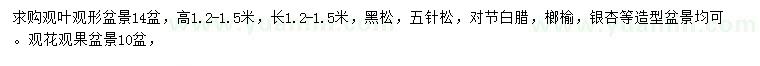 求購黑松、五針?biāo)?、對?jié)白蠟等