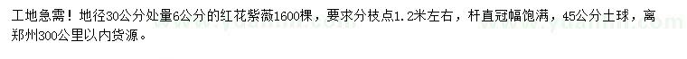 求購(gòu)30量6公分紅花紫薇
