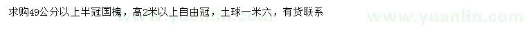 求購49公分以上國槐