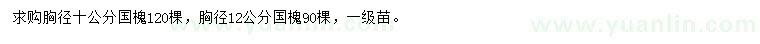 求購(gòu)胸徑10、12公分國(guó)槐