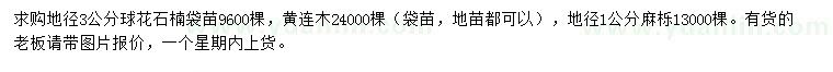 求購球花石楠、黃連木、麻櫟
