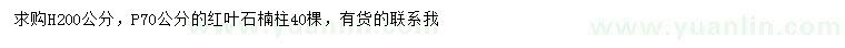 求購高200公分紅葉石楠柱