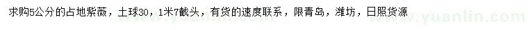 求購5公分占地紫薇
