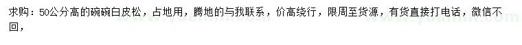 求購高50公分白皮松